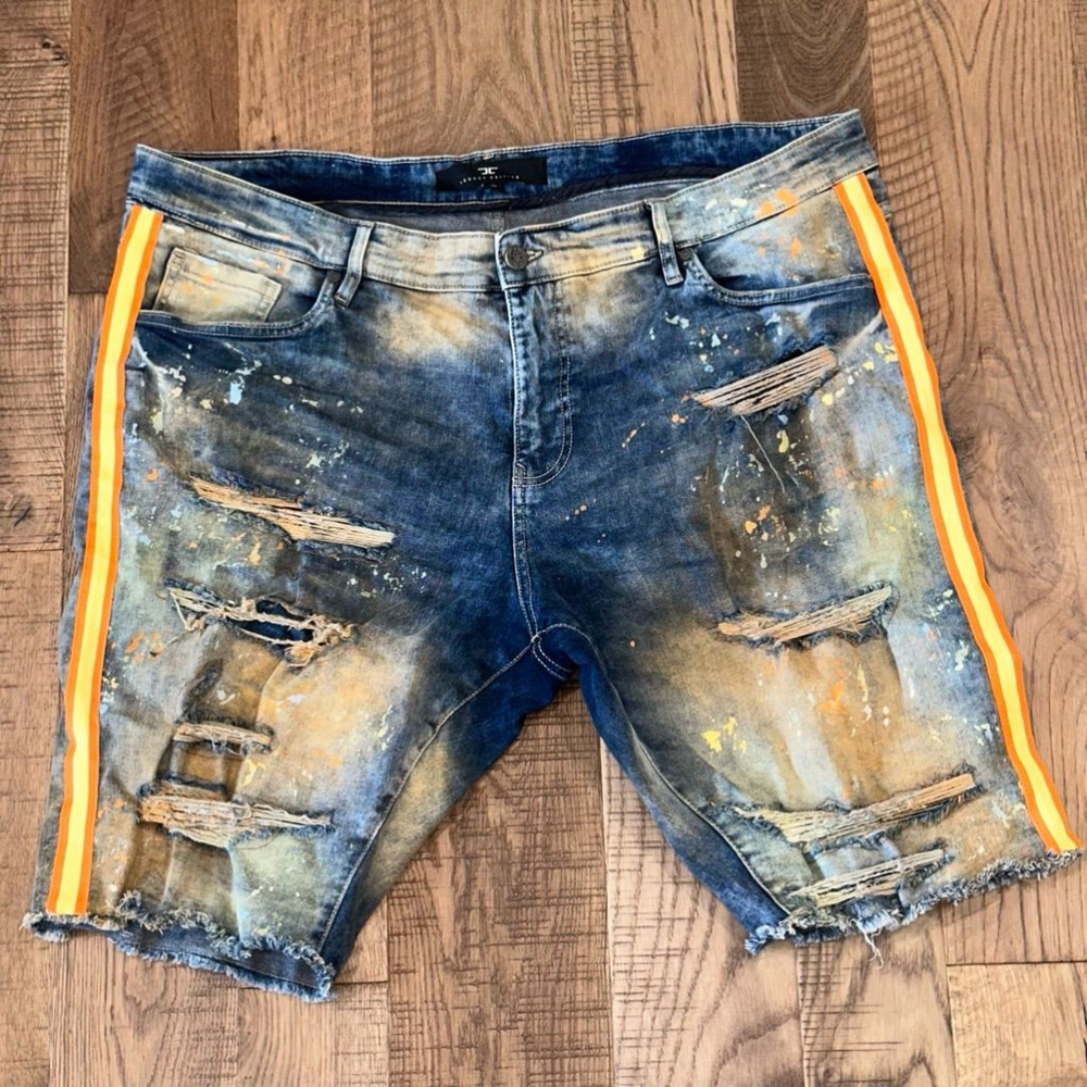 Jordan Craig Sparta Desert Storm Striped Denim Shorts J3168SX-Univ Gold Size 42